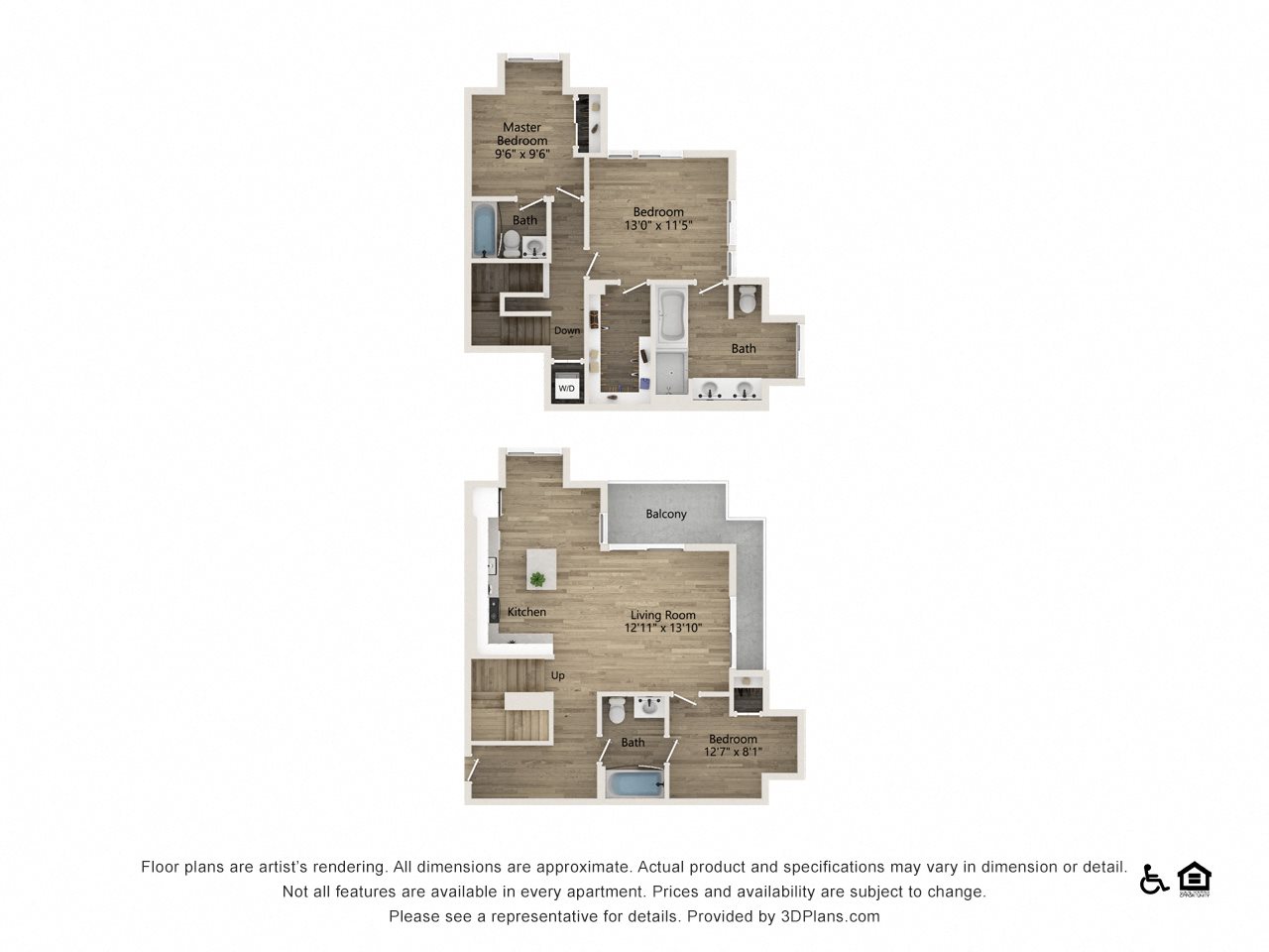 three bedroom three bath 1833 SF